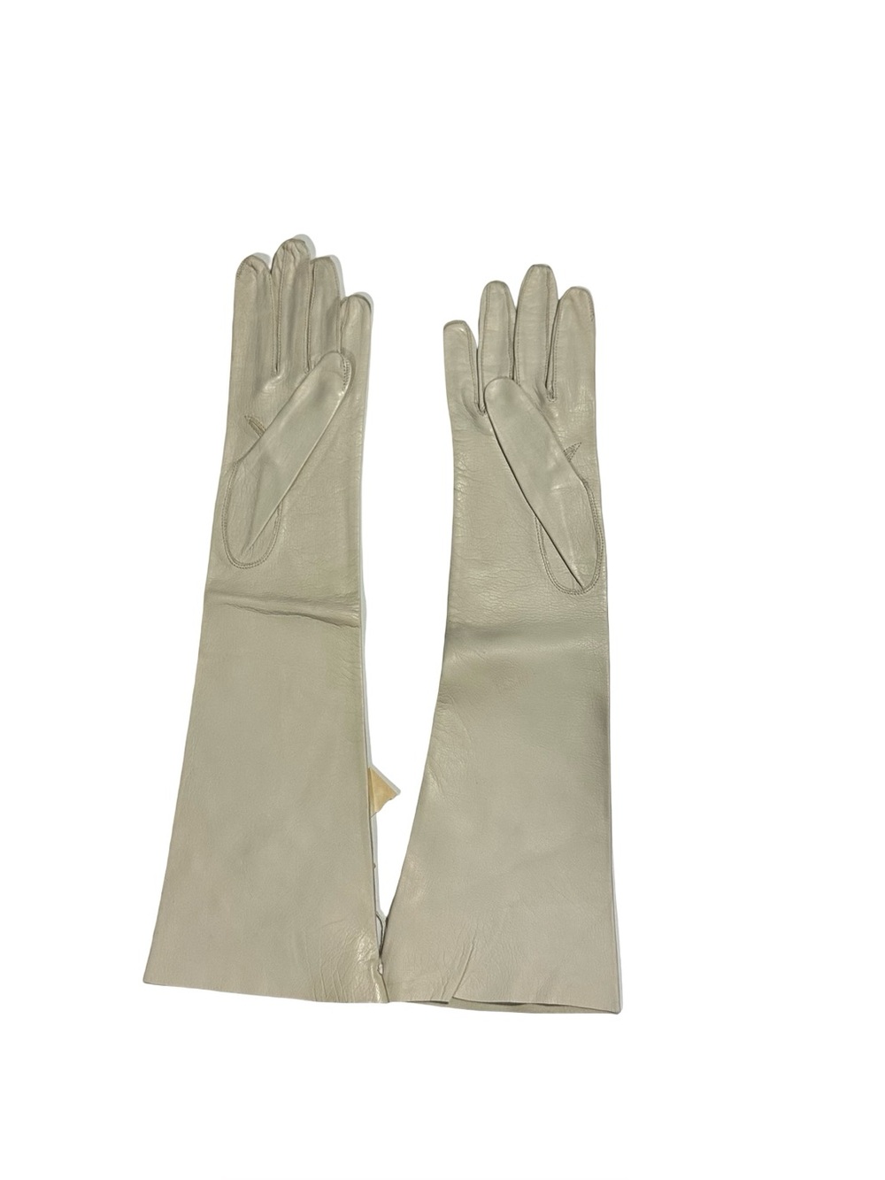 Vtg 1950s Rikes Made In Italy White Kidskin Leather Opera Gloves Long Sz 7.5 NWT